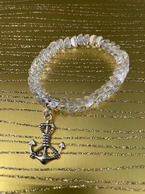 Crystal and Sliver Bracelet Anchor Charm