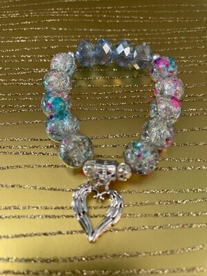 Crystal and Marble Beads Bracelet