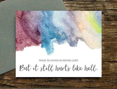 Watercolor Card What is Loved is Never Lost
