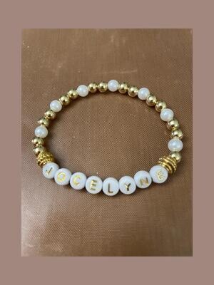 14k Gold Plated and Pearl Personalized
