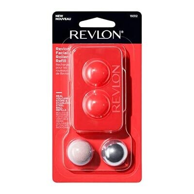 Revlon Oil Absorbing &amp; Cooling Facial Roller Refill Pack with Volcanic &amp; Stainless Steel Stones in Storage Case, Eco-Friendly, Easy to Clean, 1 count