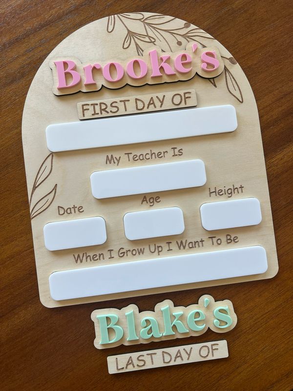 Interchangeable First/Last Day Board