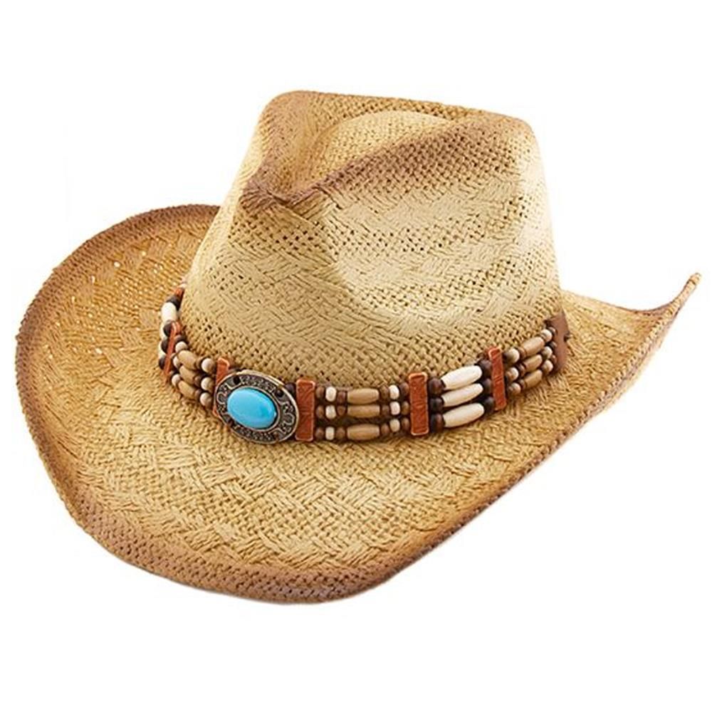 FASHION STONE BEAD DESIGN WESTERN HAT