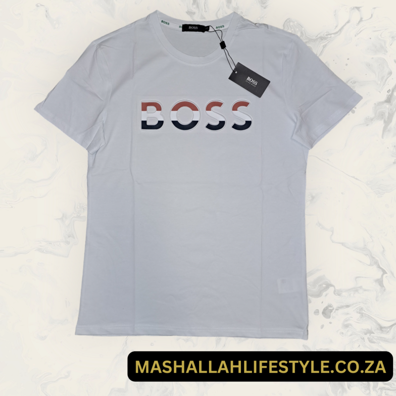 Hugo Boss Embossed Logo T Shirt White Large