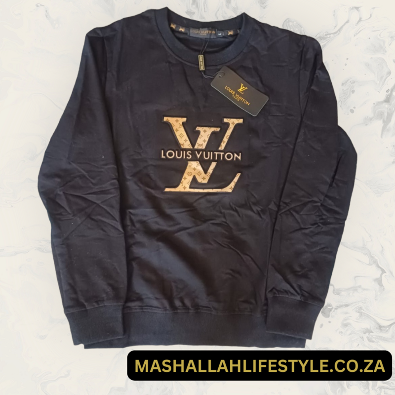 Louis Vuitton LV Embossed Monogram Sweat Top Black L to Fit M