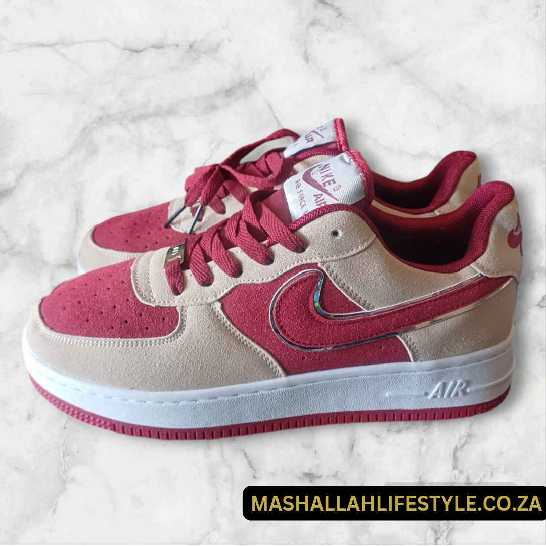 Nike Air Force 1 Lows SUEDE Edition Red/Beige UK6