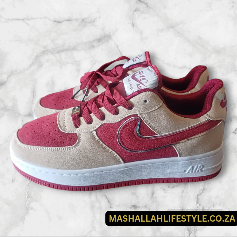 Nike Air Force 1 Lows SUEDE Edition Red/Beige UK7