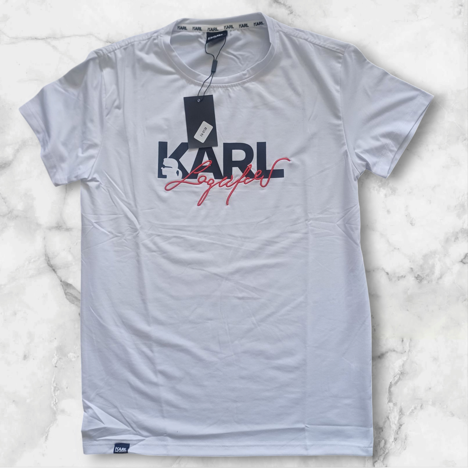 Karl Lagerfeld &quot;Cursive Lagerfeld&quot; T Shirt White Medium