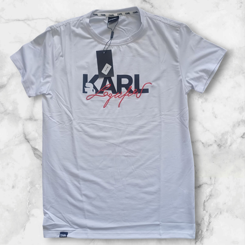 Karl Lagerfeld &quot;Cursive Lagerfeld&quot; T Shirt White Medium