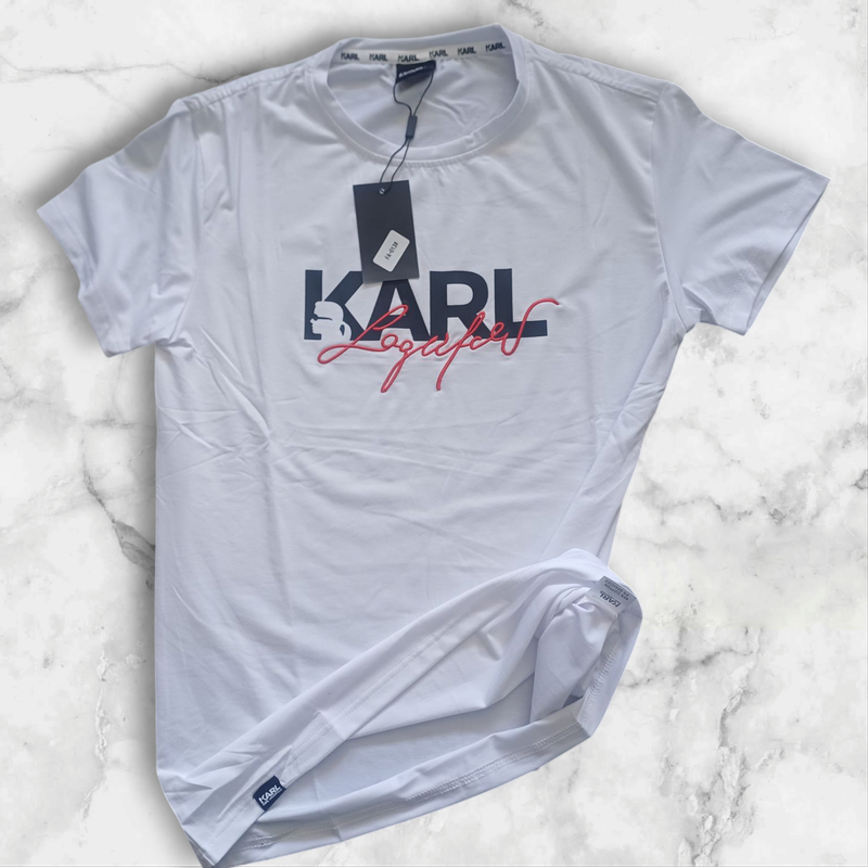 Karl Lagerfeld &quot;Cursive Lagerfeld&quot; T Shirt White XX Large