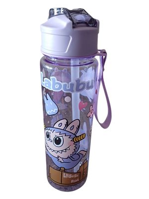 Labubu Purple Water Bottle - 750ml with Hand Strap - 2
