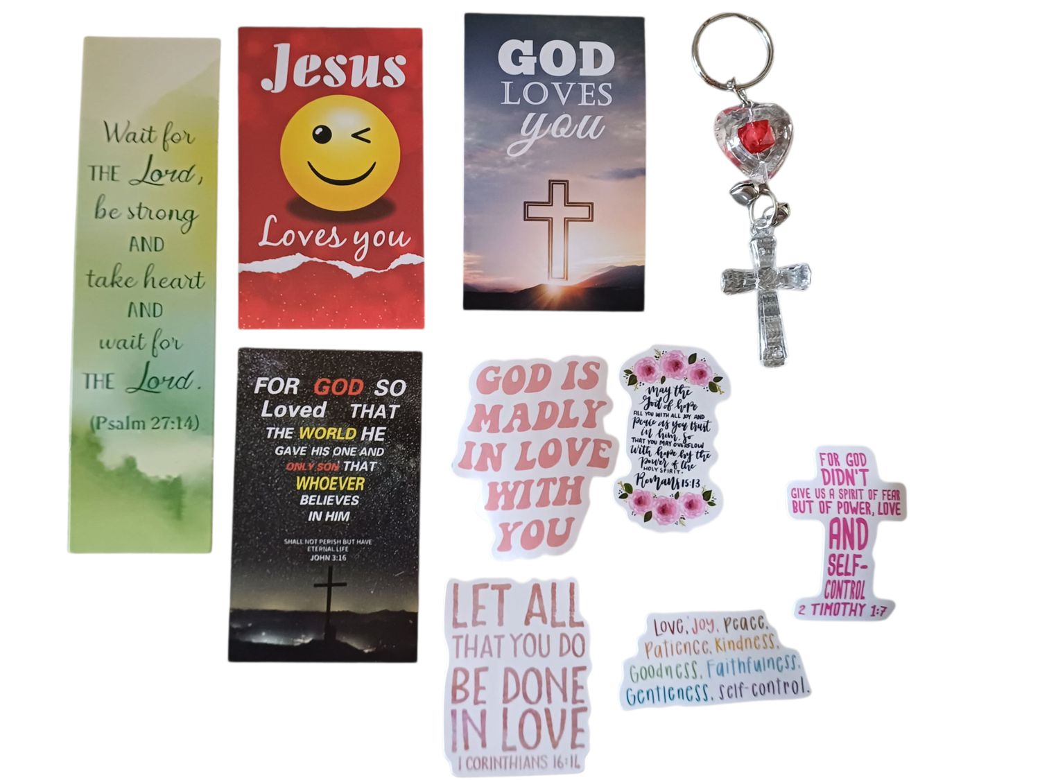 Christian Cross Keychain Mini Gift Set