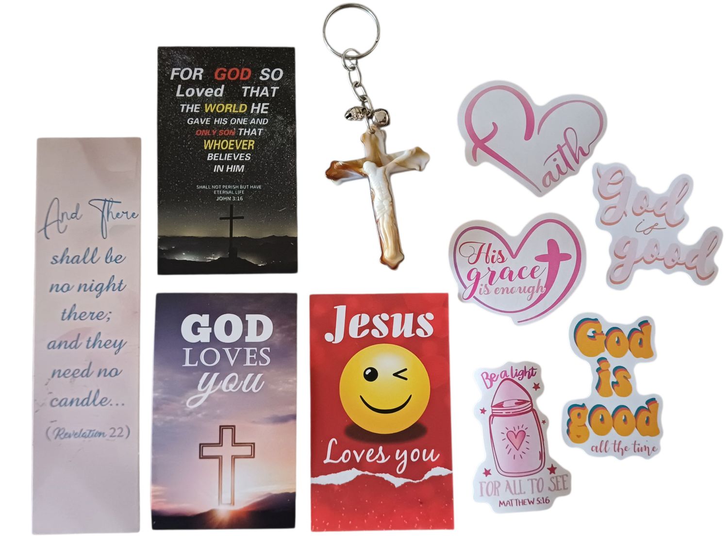 Jesus Crucifix Keychain Mini Gift Set