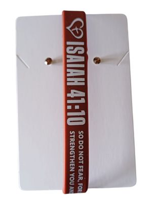 Brown Christian Silicone Bracelet with Isaiah 41:10 &amp; Free Stud Earrings
