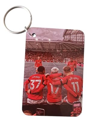 Manchester United FC Player Keyring – Mainoo, Garnacho &amp; Højlund