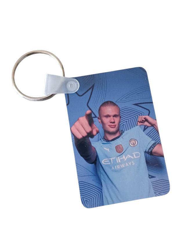 Erling Haaland Manchester City Keychain – Double-Sided MDF