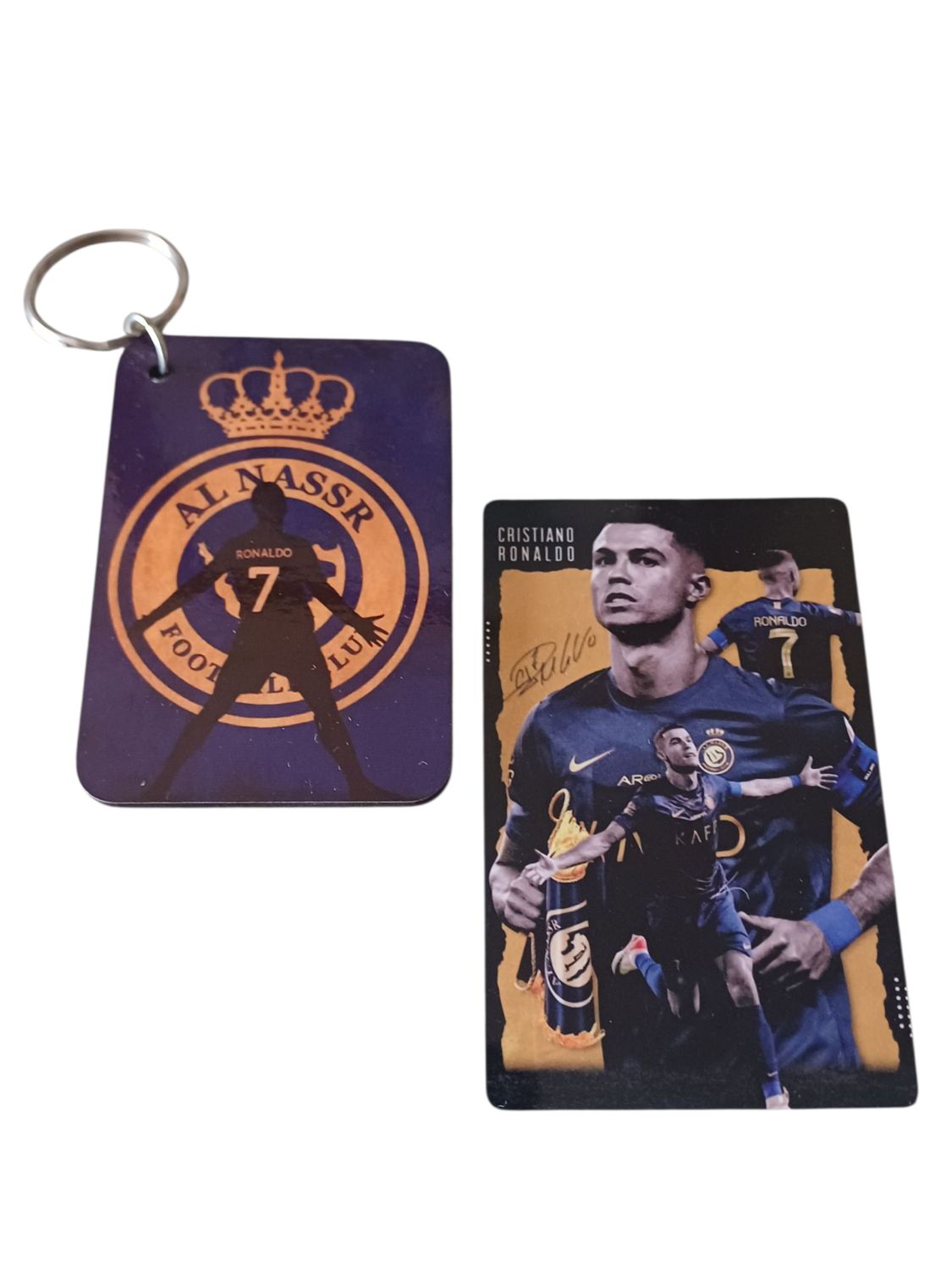 Cristiano Ronaldo Al Nassr Keyring &amp; Collectors Card Mini Set – Suii Celebration