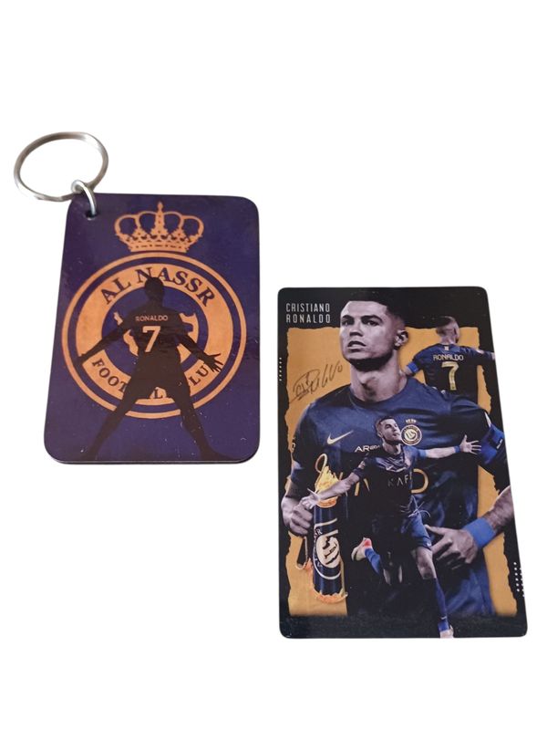 Cristiano Ronaldo Al Nassr Keyring &amp; Collectors Card Mini Set – Suii Celebration