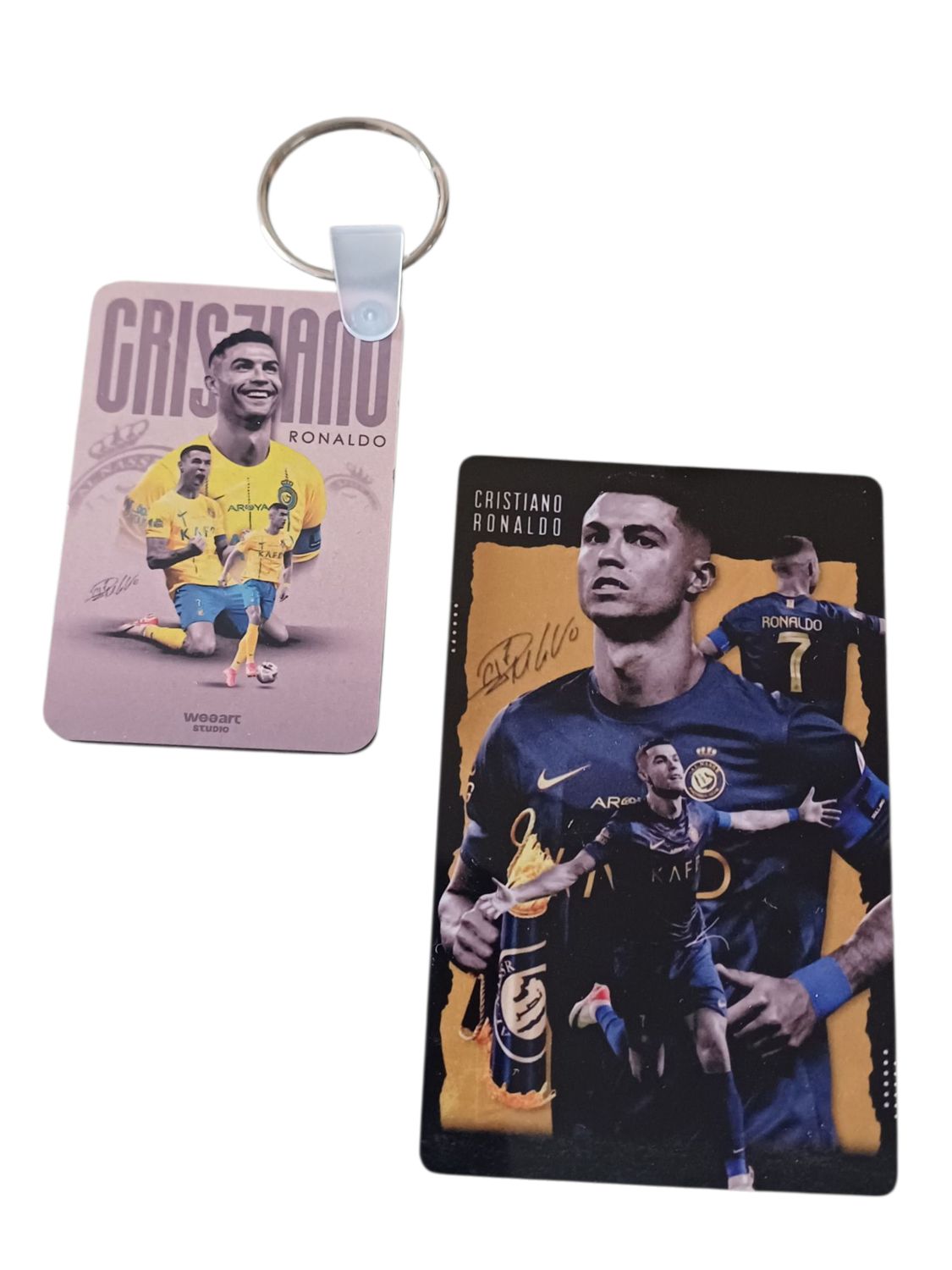 Cristiano Ronaldo Al Nassr Double-Sided Keyring &amp; Collectors Card Mini Set