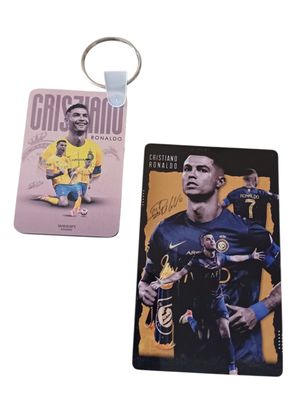 Cristiano Ronaldo Al Nassr Double-Sided Keyring &amp; Collectors Card Mini Set