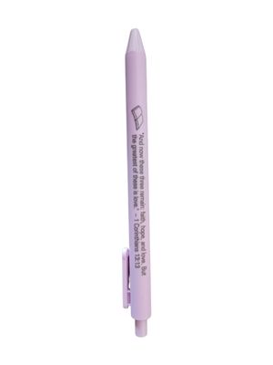 Inspirational Corinthians 13:13 Retractable Ballpoint Pen – Purple Case, Black Ink