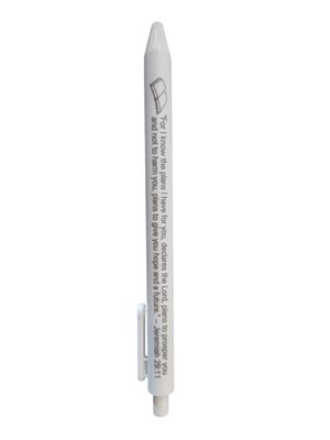 Inspirational &quot;Jeremiah 29:11&quot; Retractable Ballpoint Pen – White Case, Black Ink