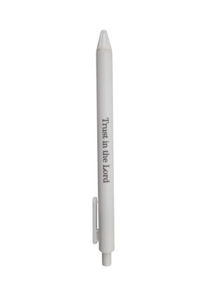 Inspirational &quot;Trust in the Lord&quot; Retractable Ballpoint Pen – White Case, Black Ink