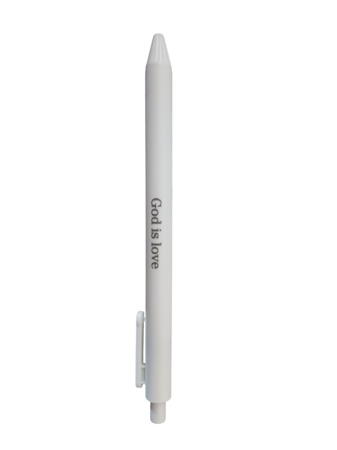 Inspirational &quot;God is Good&quot; Retractable Ballpoint Pen – White Case, Black Ink