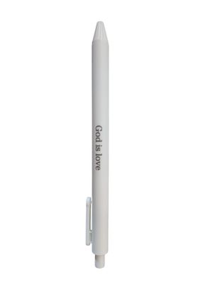 Inspirational &quot;God is Good&quot; Retractable Ballpoint Pen – White Case, Black Ink