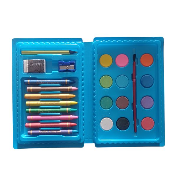 24-Piece Mini Art Set with Blue Carry Case