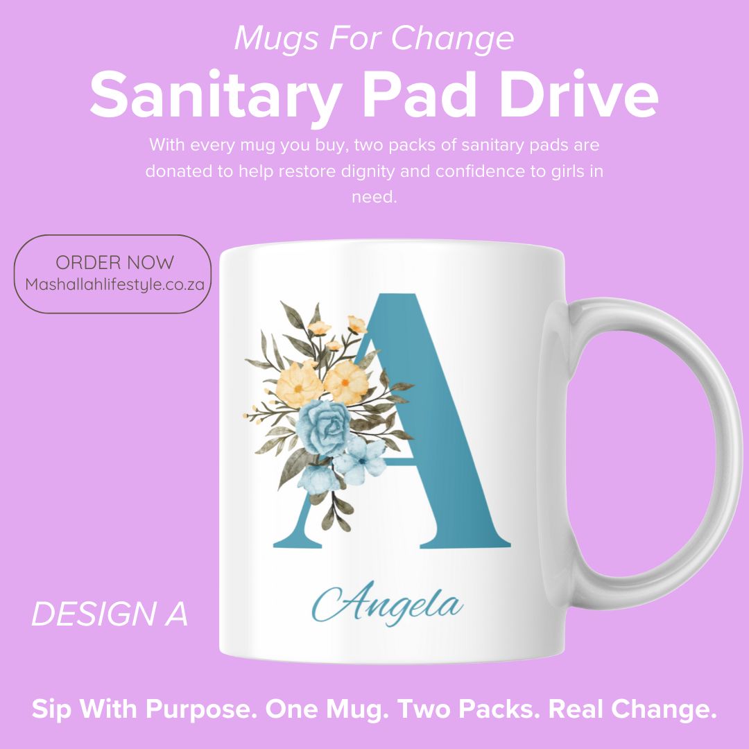 Alphabet Mug for Change – Personalised Sanitary Pad Drive Edition