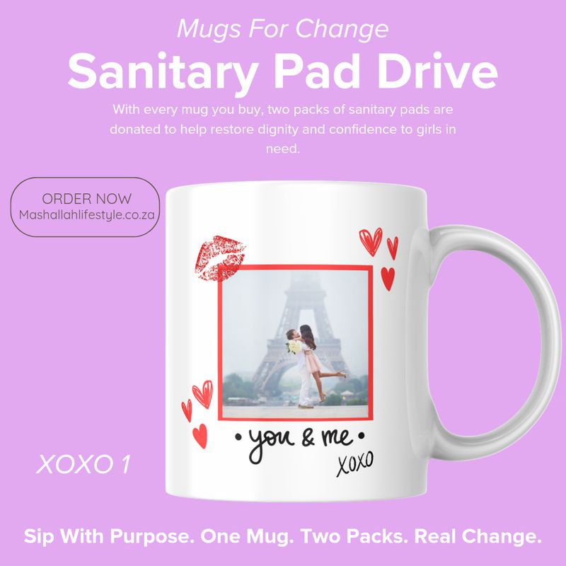 You & Me Love Edition XOXO Mug for Change – Personalised Sanitary Pad Drive Edition You & Me Love Edition XOXO Mug for Change – Personalised Sanitary Pad Drive Edition