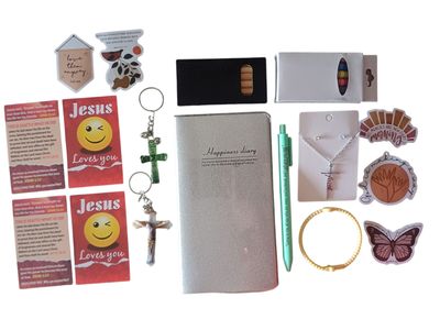 28-Piece Christian Pocket Diary Gift Set – Silver Edition