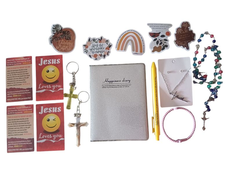 17-Piece Christian Pocket Diary Gift Set – Silver Edition