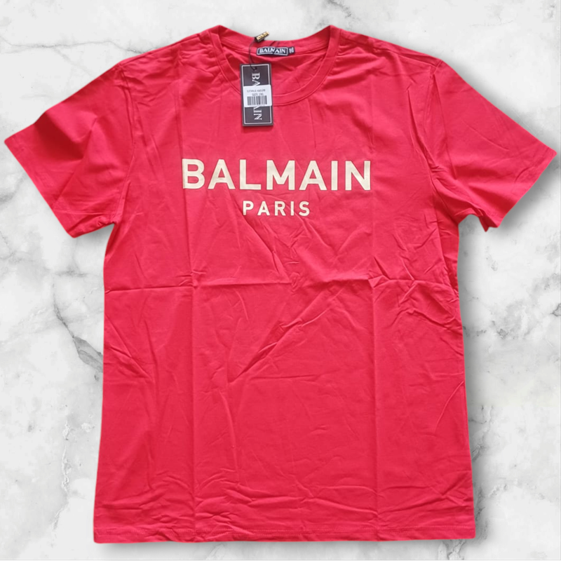 Balmain Paris T Shirt Red Small