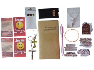 28-Piece Christian Pocket Diary Gift Set – Gold Edition