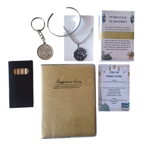 Ayatul Kursi Jewelry Set with Diary and 99 names of Allah _7 Pieces