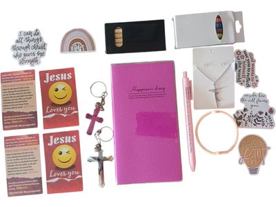 28-Piece Christian Pocket Diary Gift Set – Pink Edition 28-Piece Christian Pocket Diary Gift Set – Pink Edition