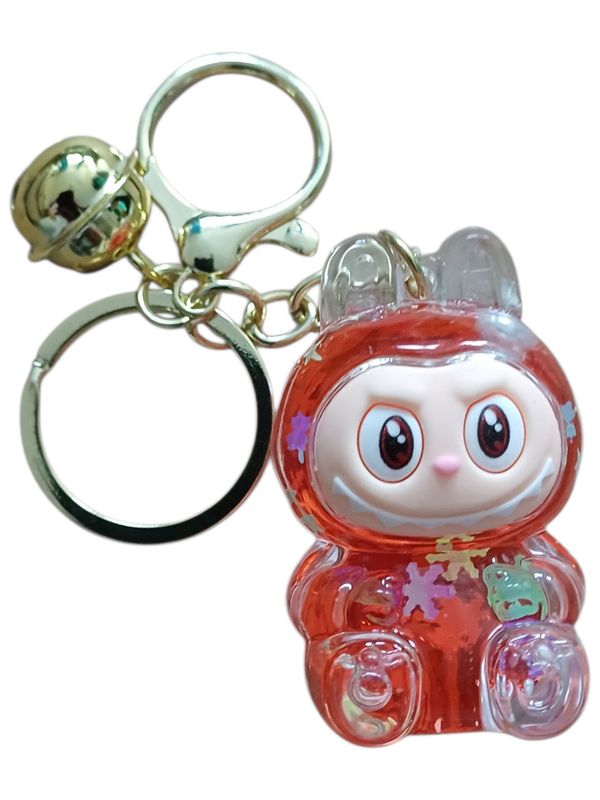 Red Labubu Glitter Keychain Red Labubu Glitter Keychain