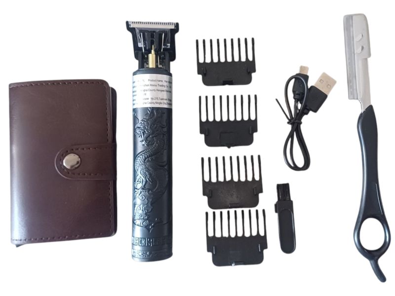 Gentleman's Grooming Set with Wireless Clipper, Shaver &amp; Wallet