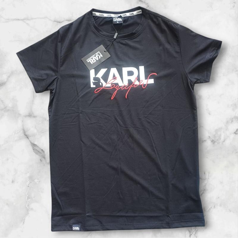 Karl Lagerfeld "Cursive Lagerfeld" T Shirt Black X Large