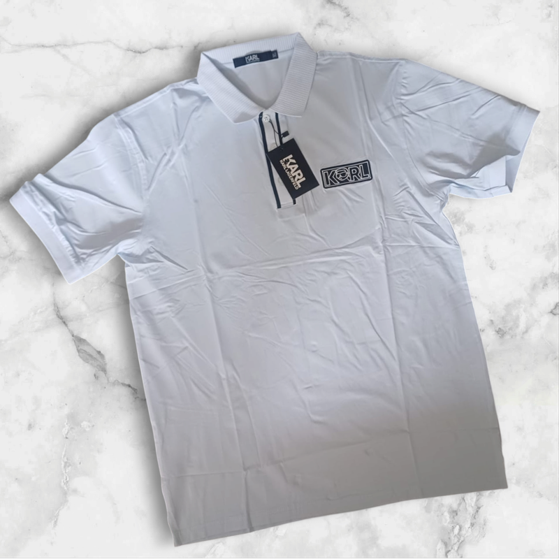 Karl Lagerfeld Golf Shirt White XXLarge