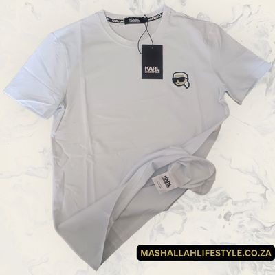 Karl Lagerfeld Ikonik Patch T-Shirt White Small Karl Lagerfeld Ikonik Patch T-Shirt White Small