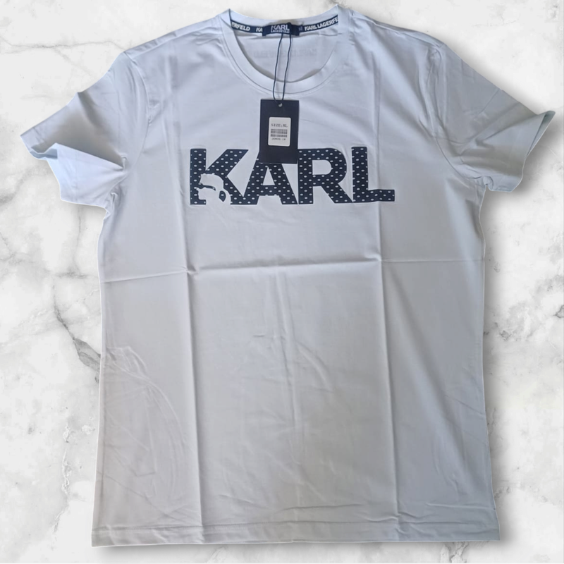Karl Lagerfeld Polka Karl T Shirt White Medium REGULAR