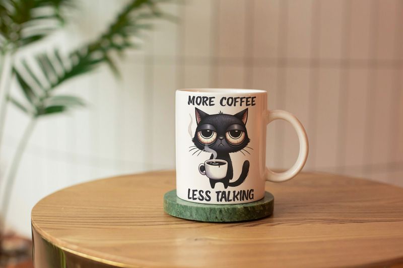 More Coffee,  Less Talking Cat Mug