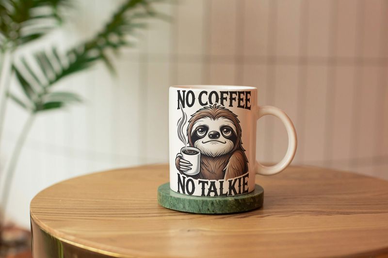 No Coffee , No Talkie. Sloth Mug