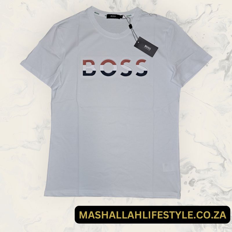 Hugo Boss Embossed Logo T Shirt White Medium