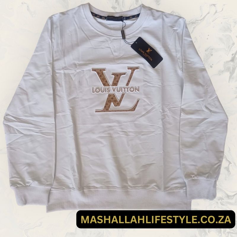 Louis Vuitton LV Embossed Monogram Sweat Top White XL to fit L