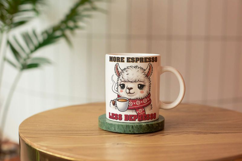 More Espresso , Less Depresso. Lama Mug