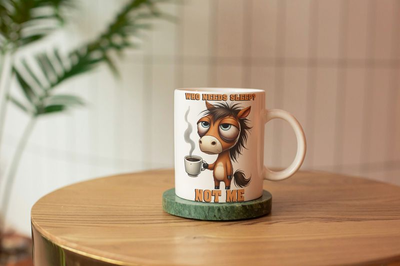 Who Needs Sleep ? Not Me . Horse Mug